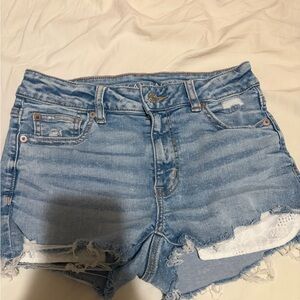 Light american eagle distressed denim shorts
